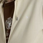 עליונית קפוצ’ון פולו ראלף לורן polo ralph lauren קרם דגם Double-Knit Hoodie תשלובת כותנה רוכסן מלא רקמה
