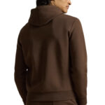 קפוצ’ון פולו ראלף לורן polo ralph lauren חום דגם Double-Knit Hoodie תשלובת כותנה כיס קנגורו רקמה