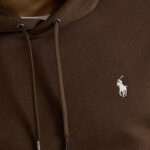קפוצ’ון פולו ראלף לורן polo ralph lauren חום דגם Double-Knit Hoodie תשלובת כותנה כיס קנגורו רקמה