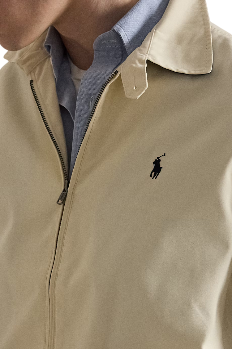 ז'קט רוח פולו ראלף לורן polo ralph lauren קרם דגם Twill Bi-Swing פוליאסטר ממוחזר בטנת כותנה רקמה