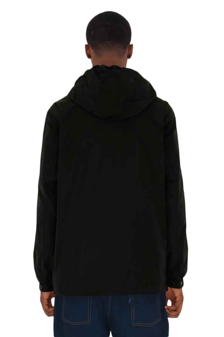 מעיל דו צדדי ברברי burberry משובץ שחור דגם Reversible Check Hooded Jacket פוליאסטר כפתורי לחיצה לוגו