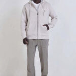 קפוצ’ון באלר BALR אוף וויט כותנה דגם Relaxed Fit Cotton רוכסן מלא לוגו
