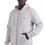 קפוצ’ון באלר BALR אוף וויט כותנה דגם Relaxed Fit Cotton רוכסן מלא לוגו