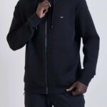 קפוצ’ון באלר BALR שחור כותנה דגם Relaxed Fit Cotton רוכסן מלא לוגו
