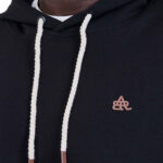 קפוצ’ון באלר balr שחור דגם Relaxed Fit Cotton Hoodie תשלובת כותנה דיטייל לוגו תפור תווית עקב