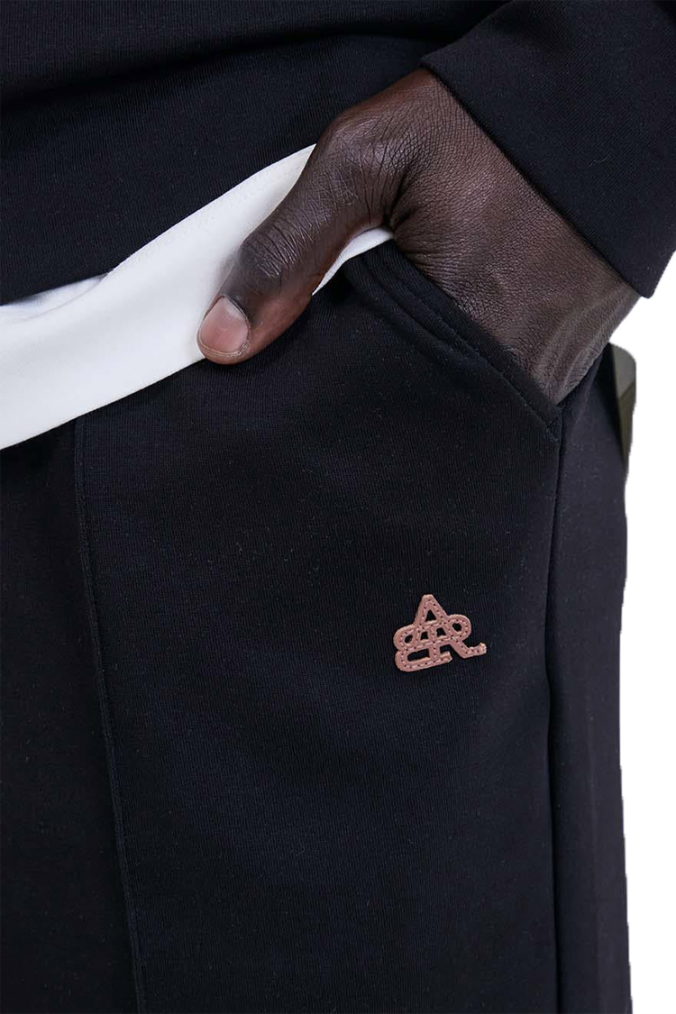 מכנס טרנינג באלר balr שחור דגם Regular Fit Cotton Trousers תשלובת כותנה דיטייל לוגו תפור כיס אחורי תווית