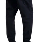 מכנס צ’ינו באלר balr שחור דגם Regular-Fit Nylon Pants תשלובת ניילון חגורה אלסטית כיסי פאץ לוחית כסופה