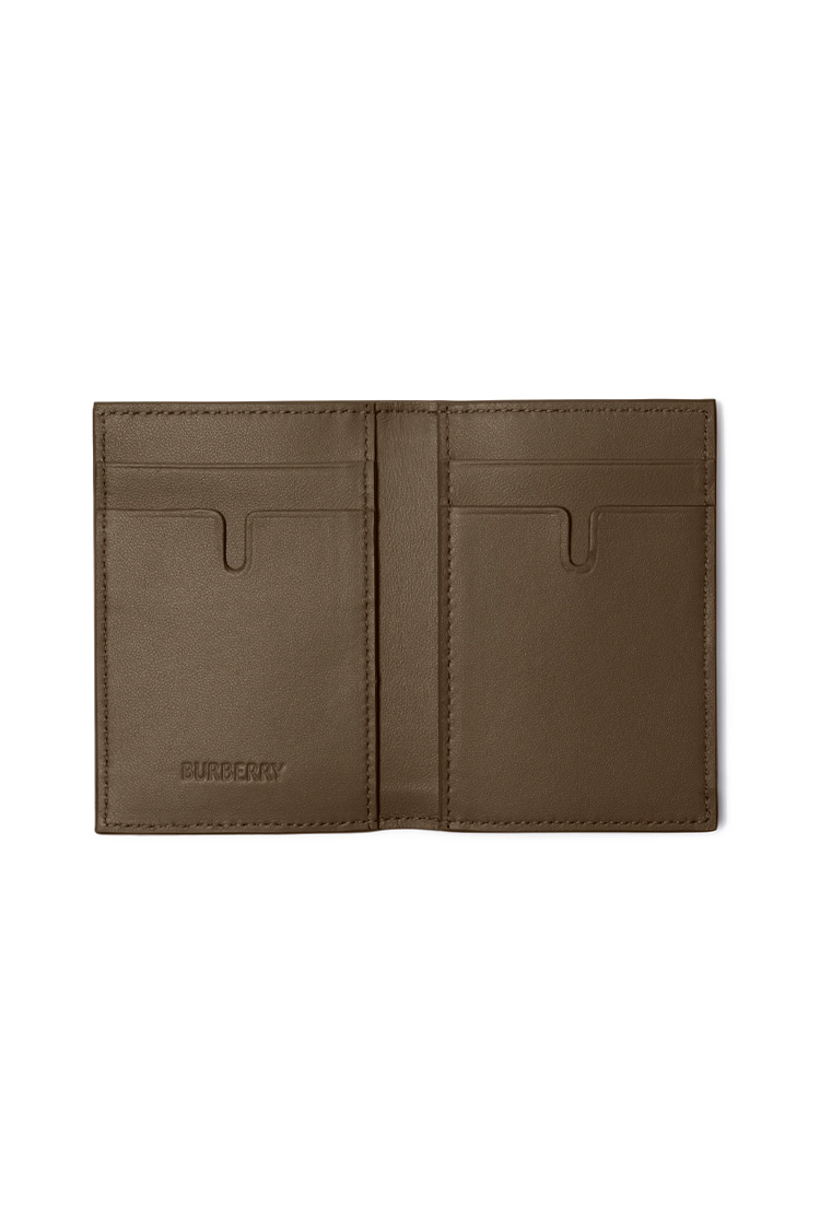ארנק כרטיסים ברברי burberry בז משובץ דגם Check Folding Card Case עור טקסטיל חריצי כרטיסים