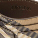ארנק כרטיסים ברברי burberry משובץ דגם Check Card Case עור כבש טקסטיל 4 חריצי כרטיסים תא מרכזי