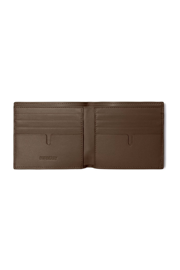 ארנק עור ברברי burberry משובץ דגם Check Bifold Wallet עור כבש טקסטיל 8 חריצי כרטיסים שטרות