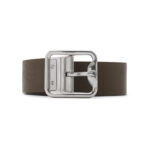 חגורת עור ברברי burberry חום בז’ משובץ דגם Reversible Check B Buckle Belt אבזם פלדיום דו צדדית