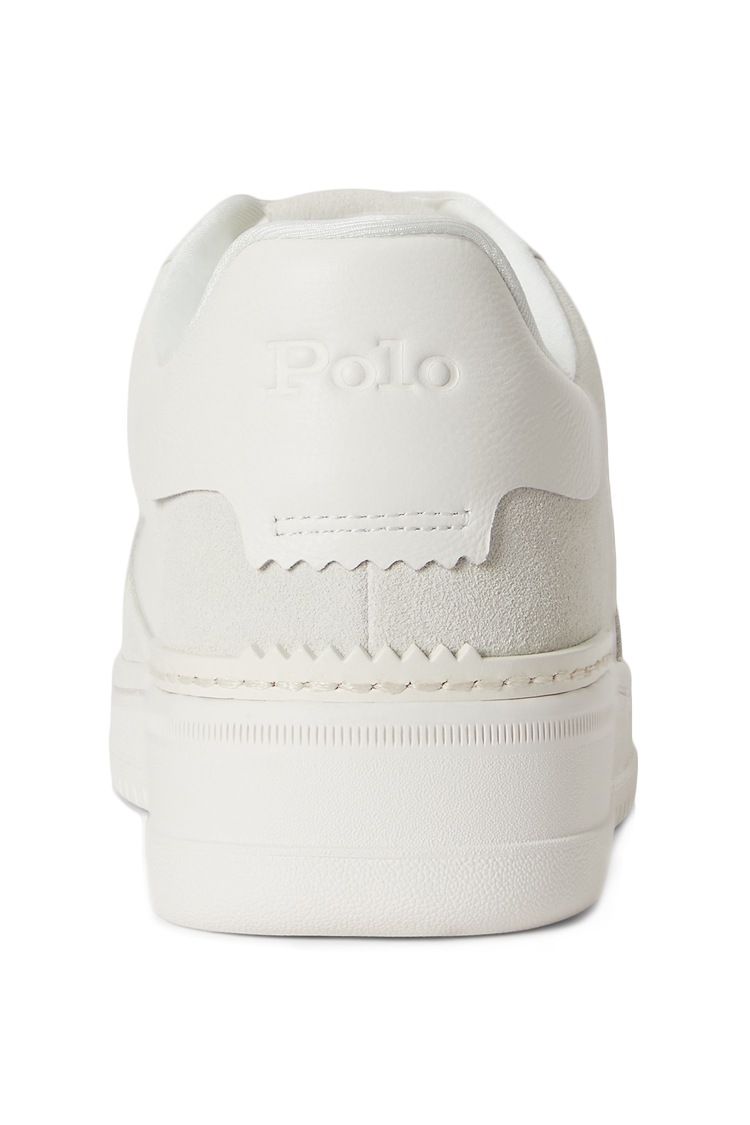 סניקרס עור פולו ראלף לורן Polo Ralph Lauren לבן שמנת דגם Masters Court גזרה MID עור וזמש