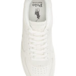 סניקרס עור פולו ראלף לורן Polo Ralph Lauren לבן שמנת דגם Masters Court גזרה MID עור וזמש
