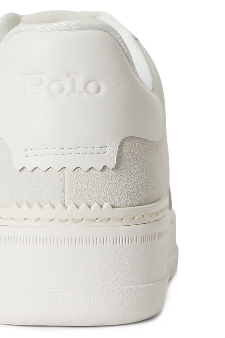 סניקרס עור פולו ראלף לורן Polo Ralph Lauren לבן שמנת דגם Masters Court גזרה MID עור וזמש