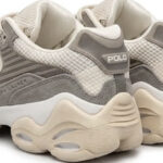 נעלי פולו ראלף לורן polo ralph lauren לבן דגם Trackstr 300 תשלובת טקסטיל דמוי עור סוליה עבה