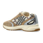 סניקרס זמש ברברי burberry בז’ כסוף דגם Eclipse Sneakers עור טקסטיל גיאומטרי נמוכות