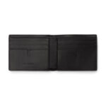 ארנק עור ברברי burberry שחור משובץ דגם City Check Slim Bifold Wallet עור כבש טקסטיל חריצי כרטיסים שטרות