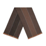 צעיף צמר גוצי gucci חום דגם gg wool jacquard scarf 100 אחוז צמר פרנזים מונוגרמה gg