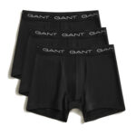 מארז שלישיית תחתוני בוקסר גאנט GANT שחור כותנה דגם Boxer Briefs רצועת מותג ממותגת