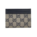 ארנק כרטיסים גוצי gucci בז’ כחול דגם Essence Classic card case טקסטיל עור gg canvas 4 חריצי כרטיסים