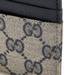 ארנק כרטיסים גוצי gucci בז’ כחול דגם Essence Classic card case טקסטיל עור gg canvas 4 חריצי כרטיסים