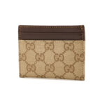 ארנק כרטיסים גוצי gucci בז’ חום דגם Essence Classic card case טקסטיל עור gg canvas 4 חריצי כרטיסים
