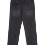 מכנס ג’ינס איינקר AINKER שחור דגם Brunel Black 1154 גזרה טייפרוד קרעים מינימליסטיים פאץ עור