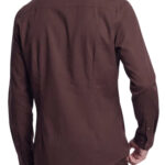 חולצה מכופתרת איינקר ainker חום דגם Wool Blend 1081 תשלובת צמר רקמה חזה שכמות קלאסי פיט