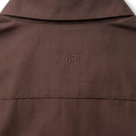 חולצה מכופתרת איינקר ainker חום דגם Wool Blend 1081 תשלובת צמר רקמה חזה שכמות קלאסי פיט