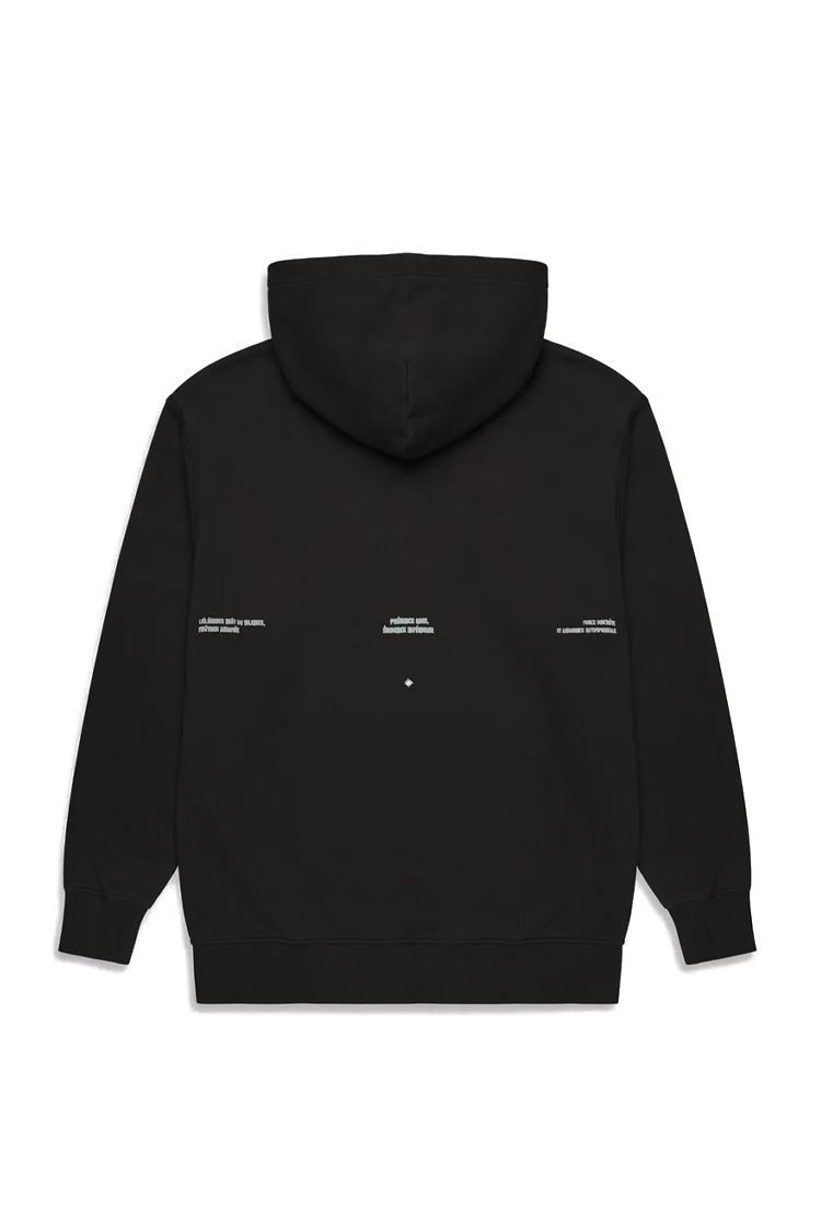 קפוצ'ון איינקר ainker שחור דגם 1119 Black Hoodie כותנת מרסריזד רילקסד פיט רקמה חזה טקסט גב