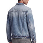 ז’קט ג’ינס איינקר AINKER כחול בהיר דגם 1150 Jacket Jeans גזרה נינוחה דו-גוני שוליים פרומים כפתורים עתיקים