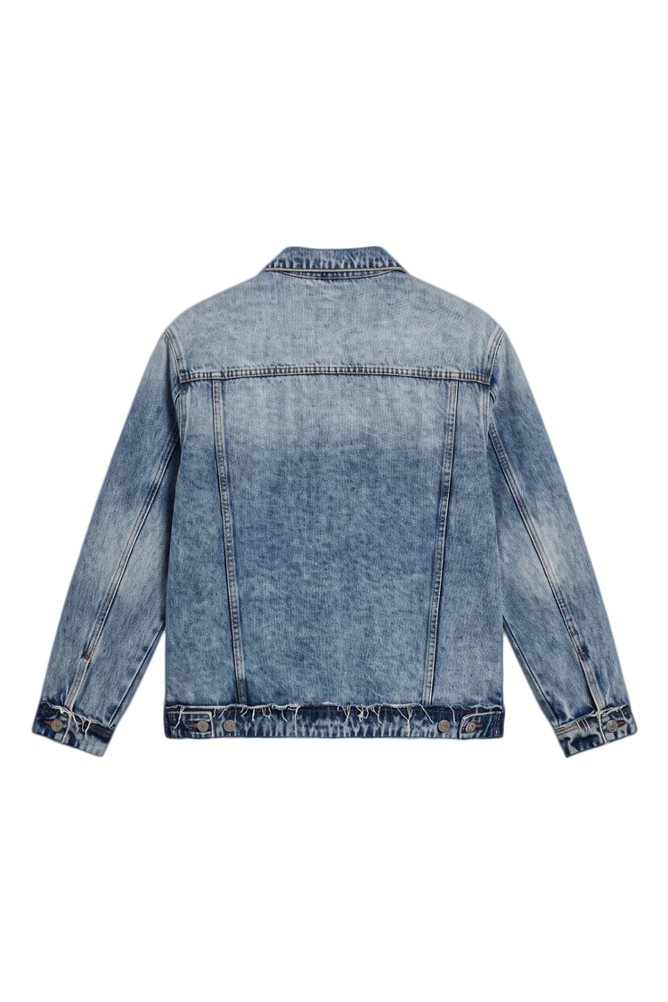 ז’קט ג’ינס איינקר AINKER כחול בהיר דגם 1150 Jacket Jeans גזרה נינוחה דו-גוני שוליים פרומים כפתורים עתיקים