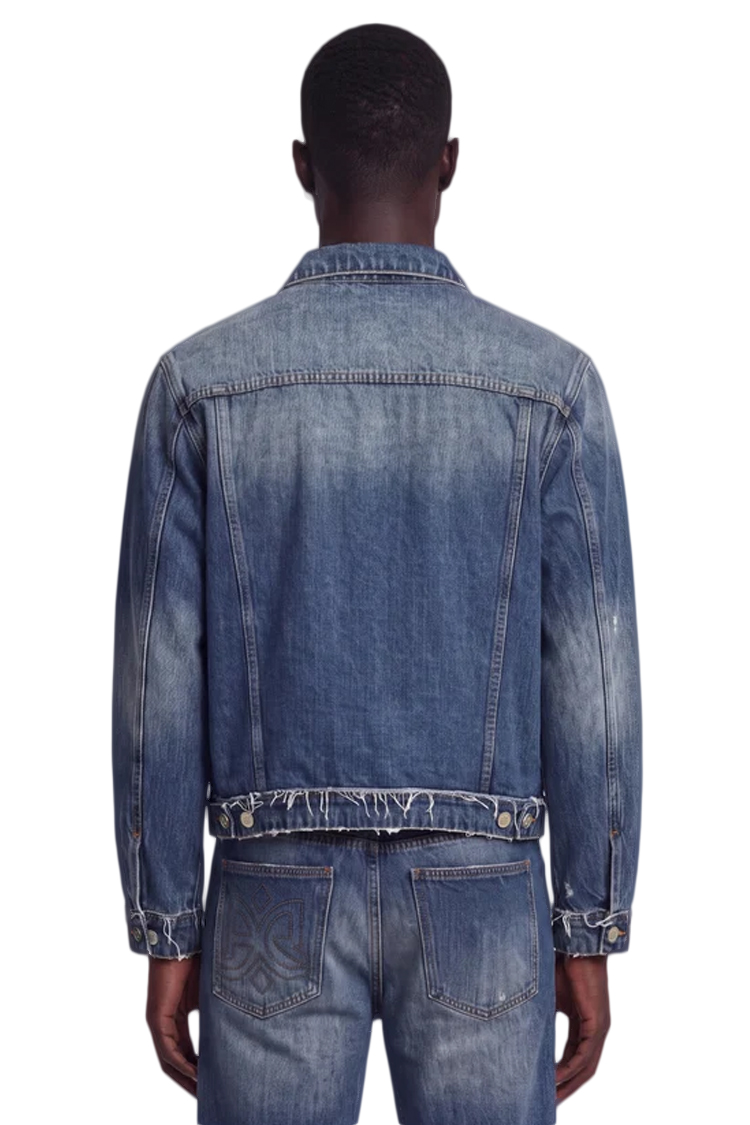 ז’קט ג’ינס איינקר AINKER כחול דגם 1150 Jacket Jeans גזרה נינוחה דו-גוני שוליים פרומים כפתורים עתיקים