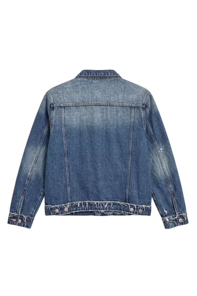 ז’קט ג’ינס איינקר AINKER כחול דגם 1150 Jacket Jeans גזרה נינוחה דו-גוני שוליים פרומים כפתורים עתיקים