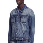 ז’קט ג’ינס איינקר AINKER כחול דגם 1150 Jacket Jeans גזרה נינוחה דו-גוני שוליים פרומים כפתורים עתיקים