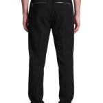מכנס מחויט איינקר ainker שחור דגם 1097 Black Pant 100 אחוז כותנה מבריק קפל קדמי מותן אלסטית כפתור תיקתק