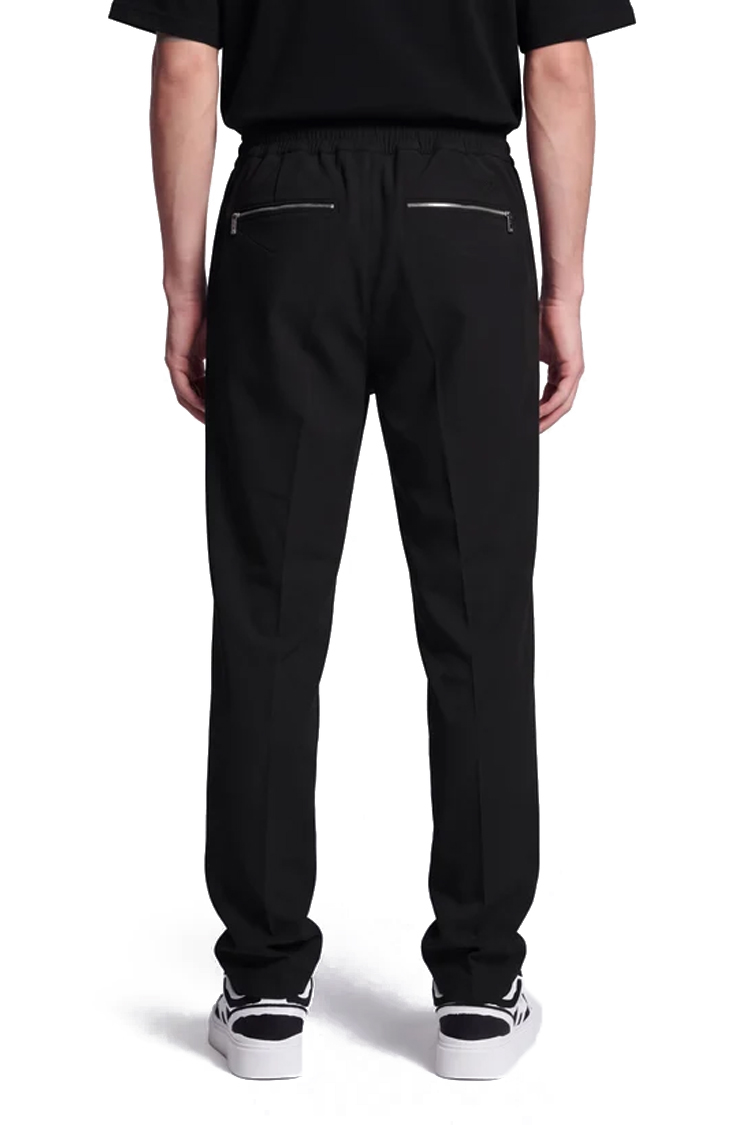 מכנס מחויט איינקר ainker שחור דגם 1097 Black Pant 100 אחוז כותנה מבריק קפל קדמי מותן אלסטית כפתור תיקתק