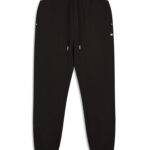 מכנס טרנינג איינקר ainker שחור דגם 1119 Black Pant כותנת מרסריזד סלים פיט מבריק רקמה ניטים אייקון מטאלי