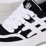 סניקרס איינקר AINKER שחור לבן קנבס דגם Star Line Canvas Black/White גזרה בינונית תפרי קונטרסט לוגו