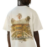 טי שירט קוטור קלאב The Couture Club אוף וויט כותנה דגם Palm Springs Graphic הדפס דקלים חזה וגב