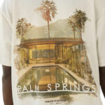 טי שירט קוטור קלאב The Couture Club אוף וויט כותנה דגם Palm Springs Graphic הדפס דקלים חזה וגב