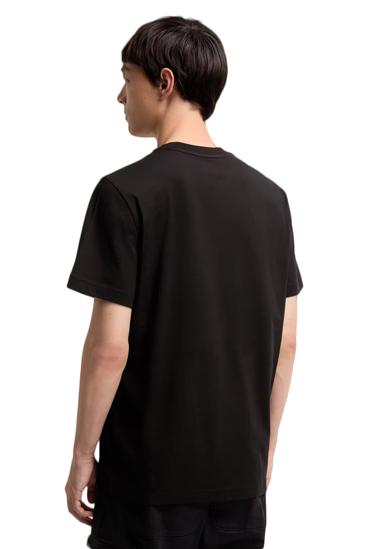 טי שירט מונקלר moncler שחור דגם Logo Cotton Jersey כותנת ג’רזי פאץ בחזה רגולר פיט