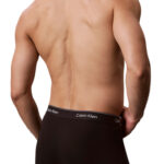 מארז שלישיית תחתוני בוקסר קלווין קליין calvin klein שחור דגם Trunks Icon Cotton Stretch פס מותן לוגו