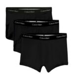 מארז שלישיית תחתוני בוקסר קלווין קליין calvin klein שחור דגם Trunks Icon Cotton Stretch פס מותן לוגו
