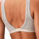 חזיית ברלט קלווין קליין calvin klein אפור כותנה דגם Heritage Lightly Lined Triangle קאפים נשלפים רצועת לוגו