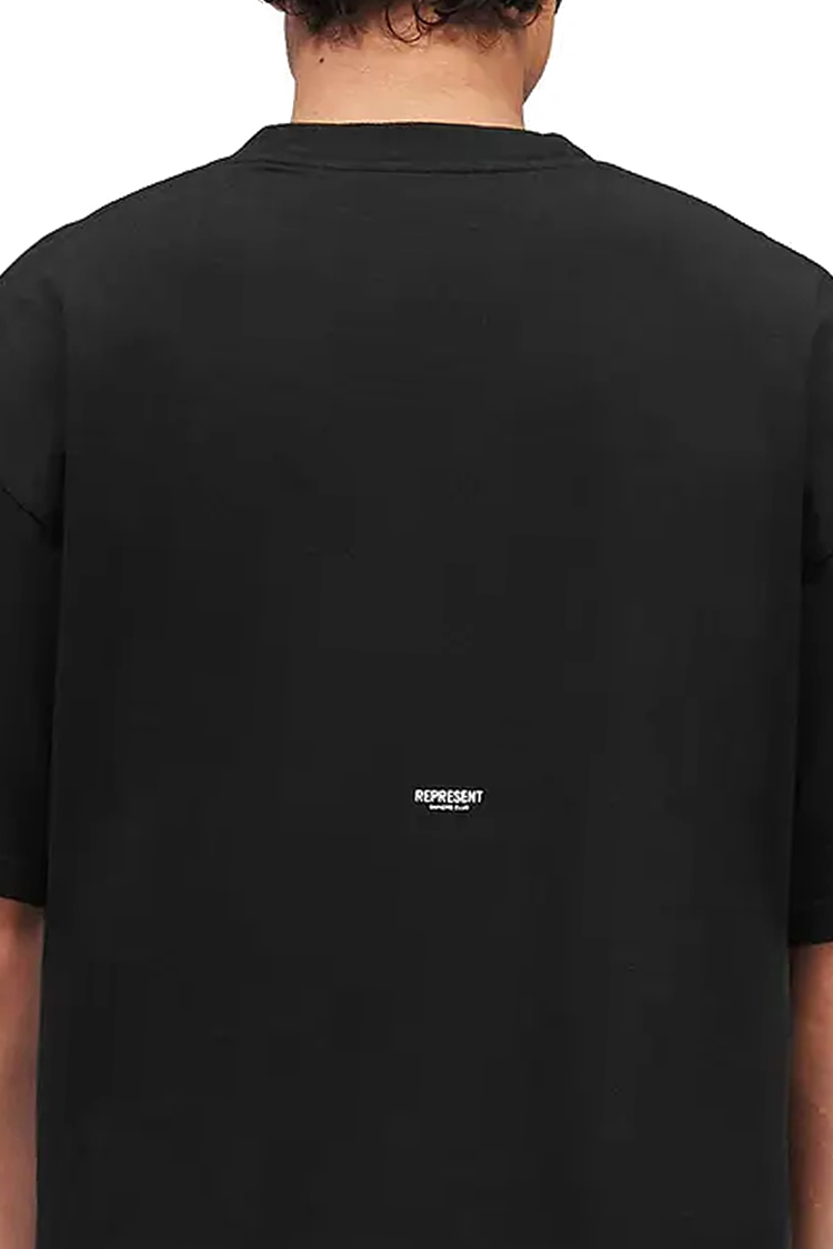 טי שירט רפרזנט represent שחור דגם Micro Owners Club T-Shirt כותנת פרימיום רילקסד פיט מיני לוגו חזה שרוול גב