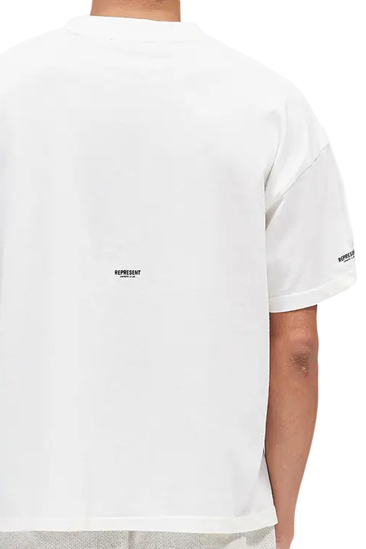טי שירט רפרזנט represent לבן דגם Micro Owners Club T-Shirt כותנת פרימיום רילקסד פיט מיני לוגו חזה שרוול גב