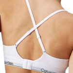 חזיית ברלט קלווין קליין calvin klein לבן כותנה דגם Icon Cotton Stretch Triangle קאפים מרופדים רצועת לוגו