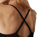 חזיית ברלט קלווין קליין calvin klein שחור/לבן כותנה דגם Icon Cotton Stretch Triangle קאפים מרופדים רצועת לוגו