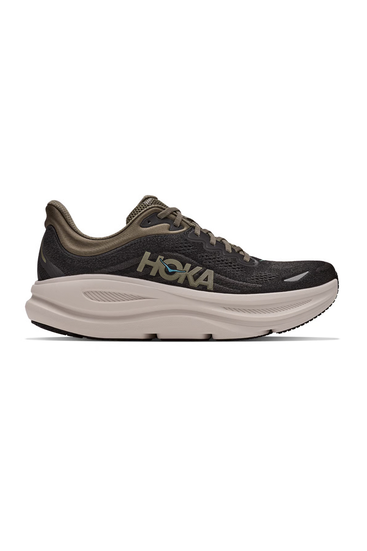 נעלי ספורט הוקה HOKA גברים נשים שחור/אפור הליכה ריצת כביש דגם בונדי 9 Bondi 9 סוליה עבה